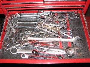 cluttered drawer